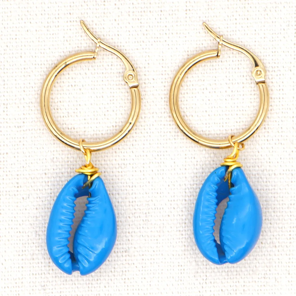 Go2boho эмалевая серьга раковина ювелирные изделия ручной работы богемные морские