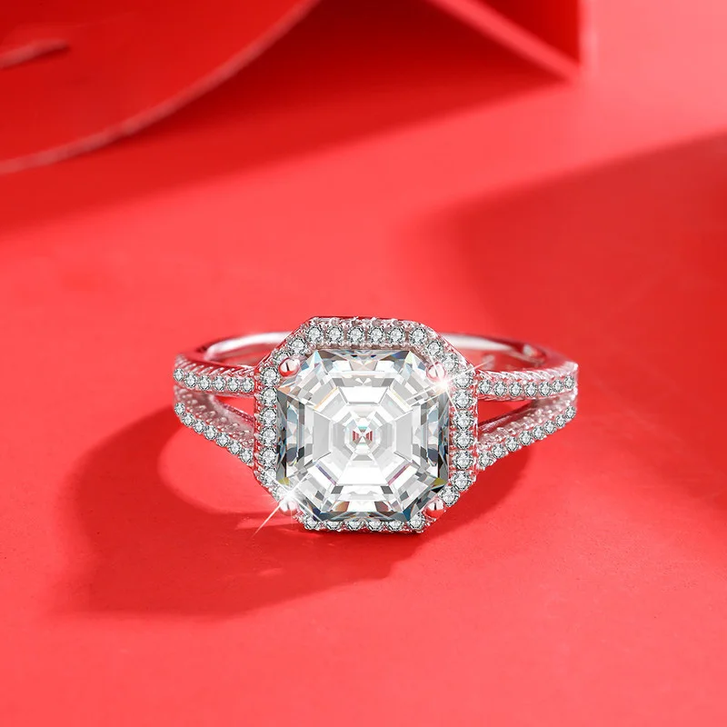 

Wong Rain Luxury 925 Sterling Silver 4 CT Real Moissanite Diamonds Gemstone Wedding Engagement Ring For Women Fine Jewelry Gifts