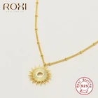 Ожерелье ROXI Ins с подвеской в виде солнца для женщин и мужчин, винтажное ювелирное изделие, ожерелье из стерлингового серебра 925 пробы и золота, ожерелья, цепочки, чокер
