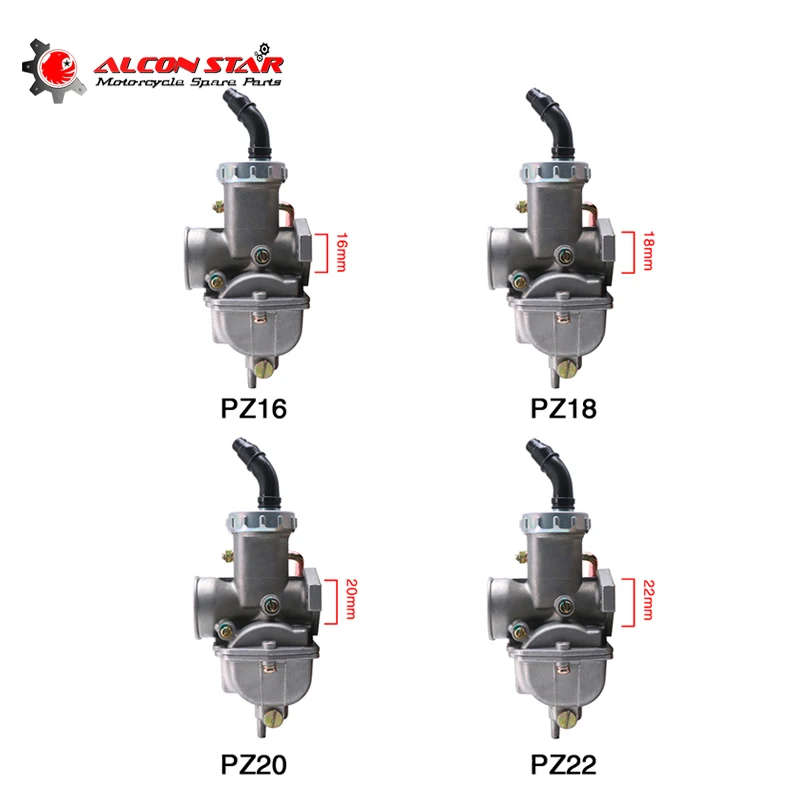 Alconstar PZ16/PZ18/PZ20/PZ22 Карбюратор с ручным Choke для 50cc 70cc 90cc ATV Quad Dirt Pit карбюратор для мотоцикла карбюратор