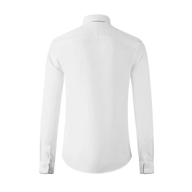 Bee Embroidery Men Shirt High Quality Long Sleeve Casual Business Dress Shirt Social Party Tuxedo Blouse Male Tops Chemise Homme