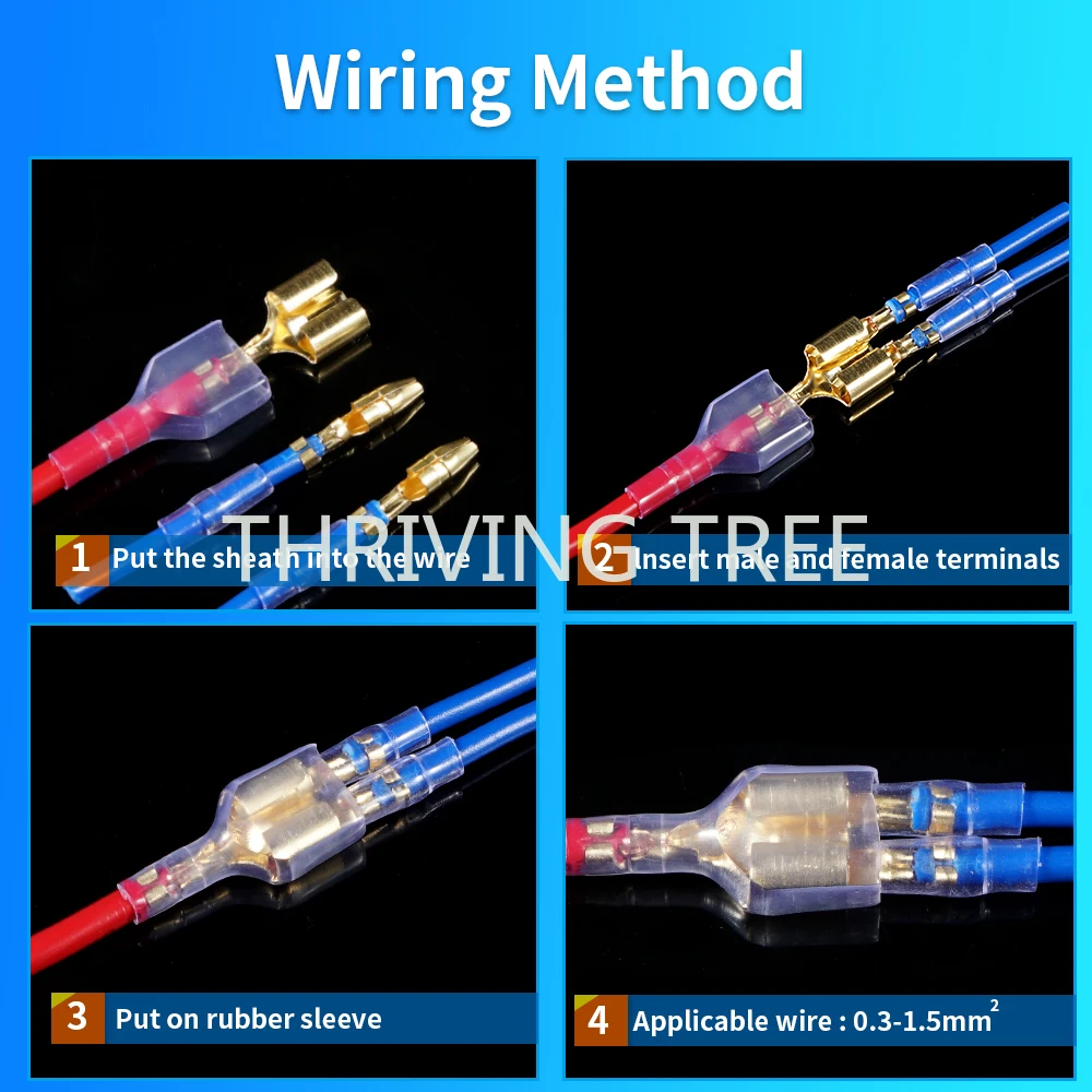 

10/20/50sets 4.0 bullet terminal car electrical wire connector diameter 4mm Male + Female 1 : 2 Transparent sheath