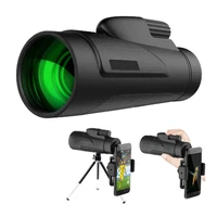 12x50 powerful spotting scope monocular hd telescope bak7 prisms with clip and tripod phone holder for hunting traveling concert