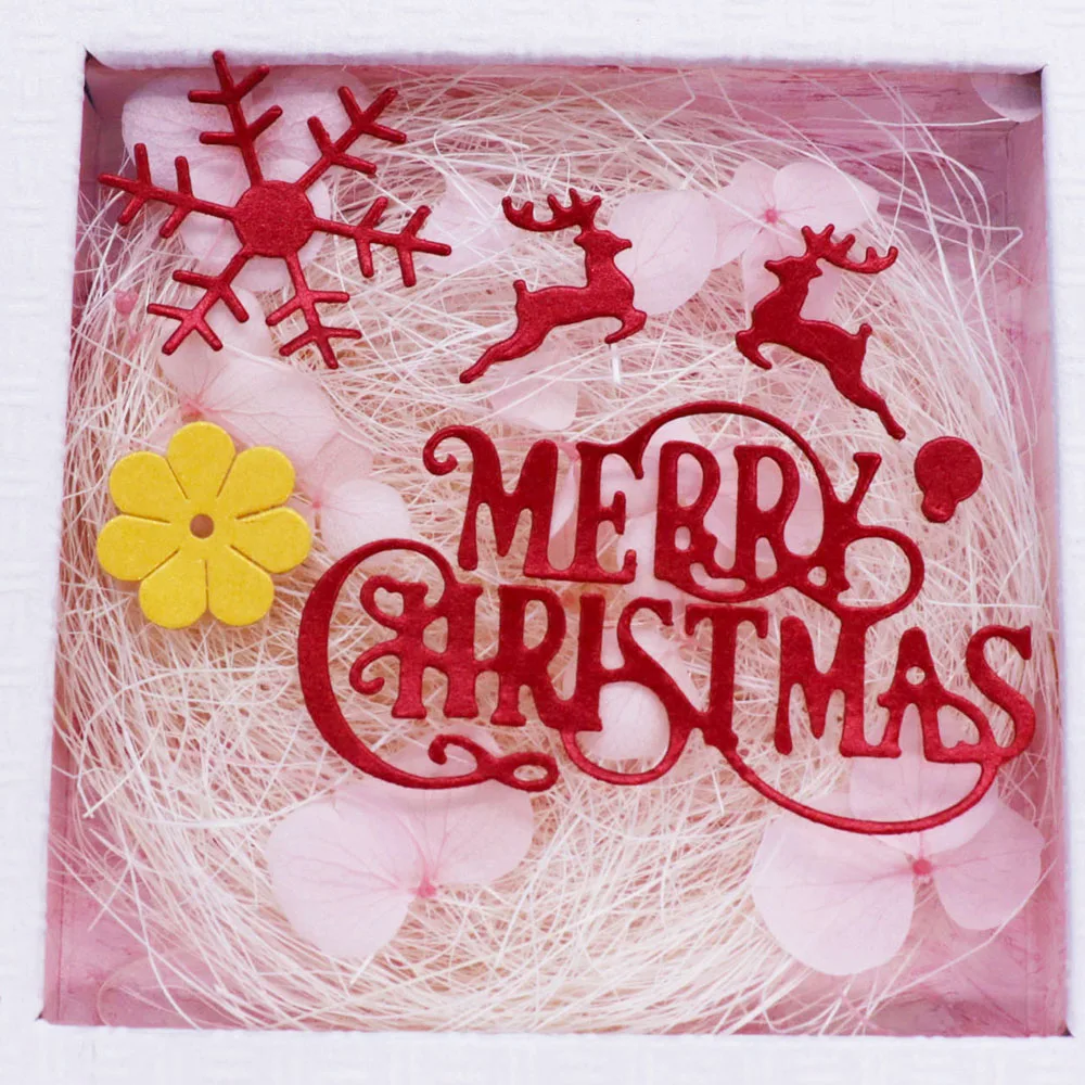 Рождественский Декор металлический Трафаретный вырубной штамп Скрапбукинг