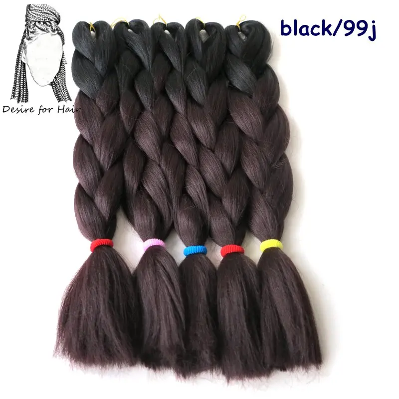 1b 99J Desire for hair 24 дюйма 100 г bling Блестки для волос mix большие синтетические косы плетение волос для наращивания - Цвет: 1b 99J