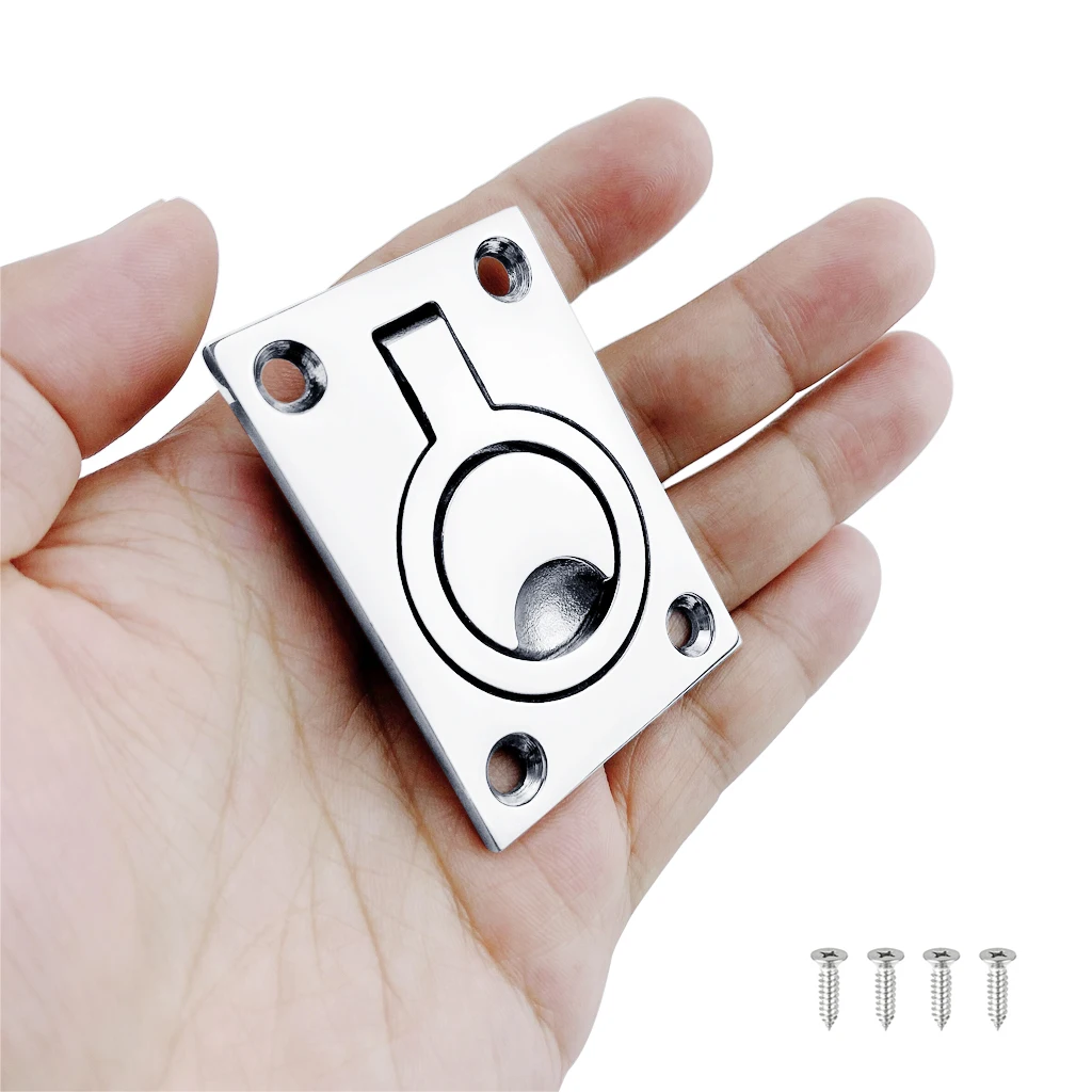 

62*44mm Stainless Steel 316 Marine Boat Deck Hatch Flush Pull Lift Handle Ring Door Knobs Pull Ring Hardware Accessories