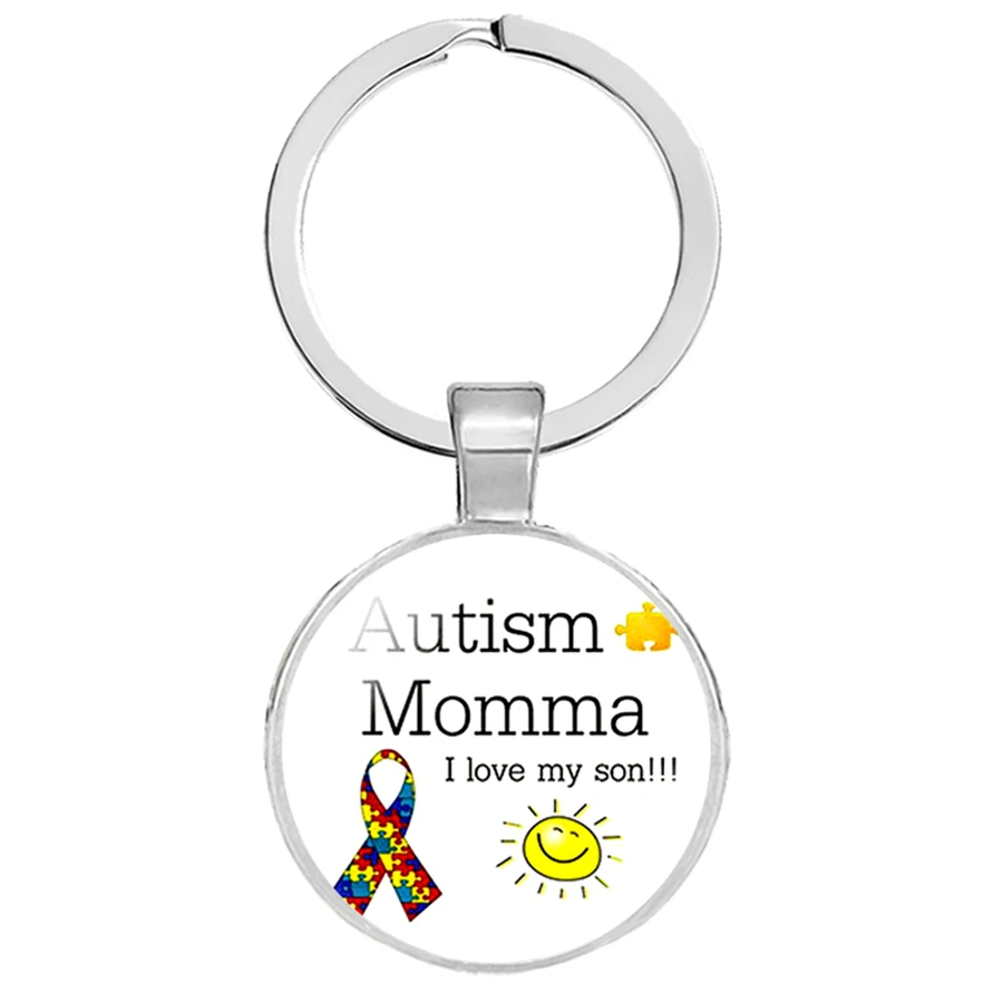 Аутизм красочные головоломки брелоки с символами заботятся о аутизме