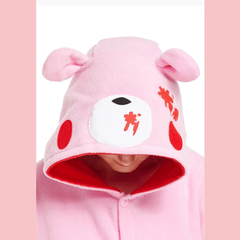 Мрачные медведь Kigurumi пижамы флисовые комбинезоны для взрослых мужчин и женщин