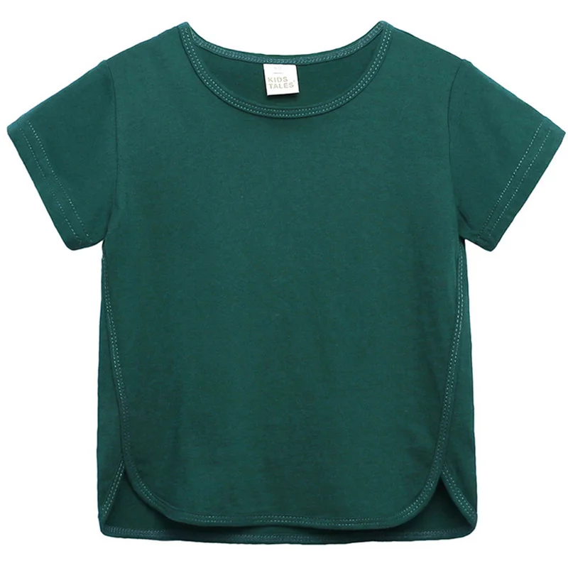 Летние футболки для мальчиков хлопковая Детская рубашка цветные топы Макарон