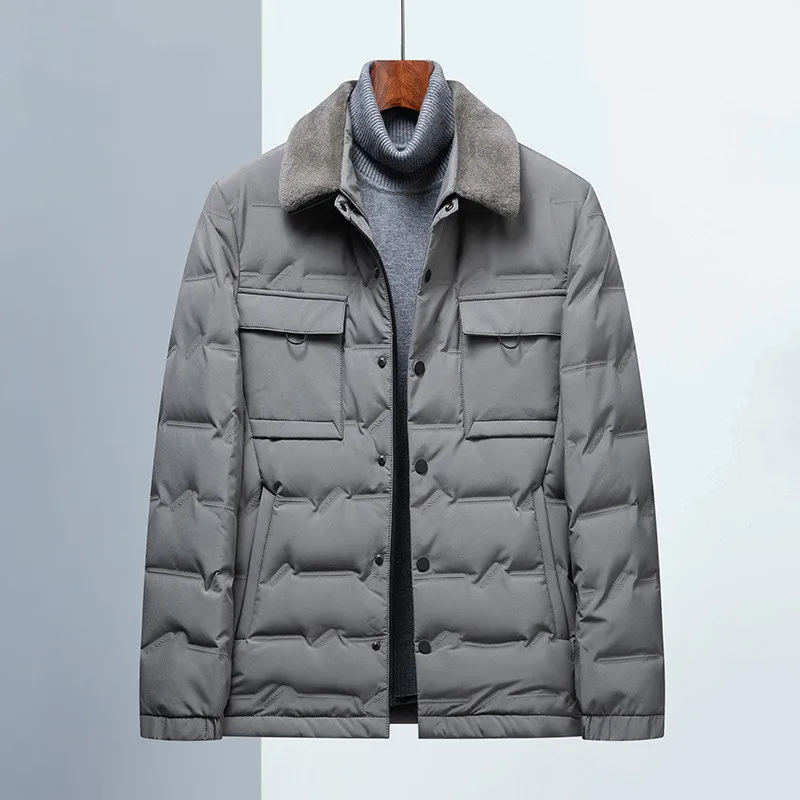 

2021 Winter Mens Clothing New 90% White Down Duck Coats Hooded Fashion Parka Pockets High Quality Brand Jackets Windbreaker Man