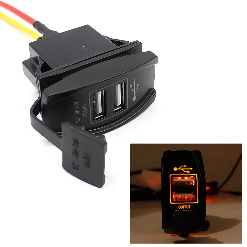 Автомобильное USB зарядное устройство прикуриватель адаптер питания 12 24 в 3 1 А два