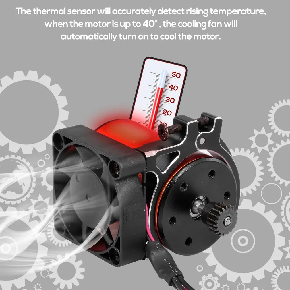 

D3 Metal Clip Radiator With Temperature Sensor Cooling Fan Metal Remote Control Car Accessories For 4268-4274 Motor