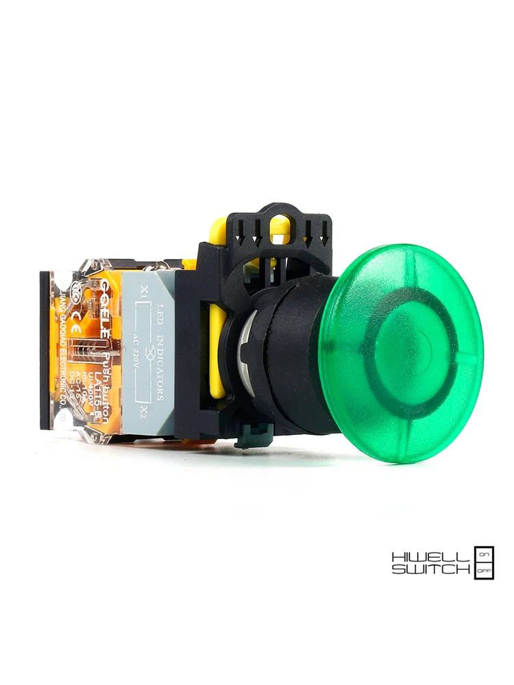 

5 PCS Push button switch Mushroom button LED Momentary Waterproof IP40 LA115-B1-11MD-R31