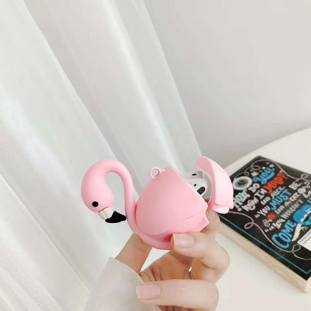 

3D Cute duck swan dinosaur Headphone Case For Apple Airpods 1 2 3 Pro Silicone Cartoon Protection Earphone Cover Accessories Bag