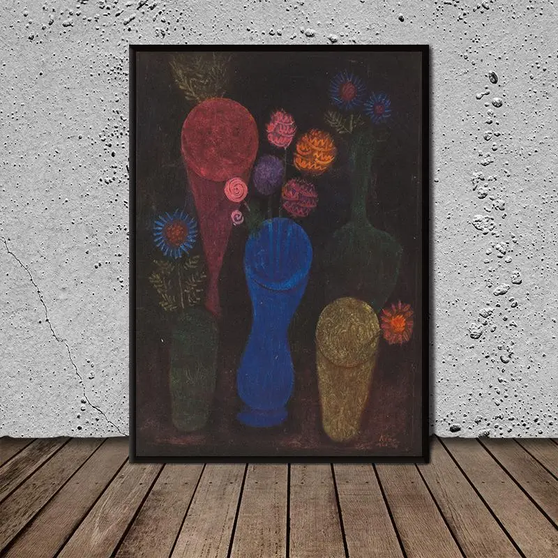 

Paul Klee Flowers In Glasses Wall Art Canvas Painting Poster and Pictures for Office Hospital Living Room Bedroom Dcor