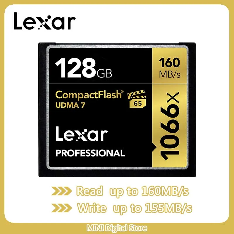 Карта памяти Lexar CF UDMA 7 128 ГБ 1066x32 до 160 МБ/с./с компактная флеш-карта на 64 для видео Full