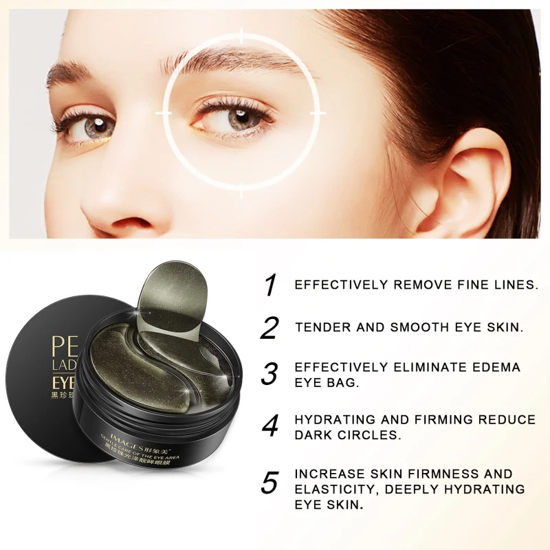 black pearl Collagen eye mask anti wrinkle sleeping patch dark circles bags remover gold gel Eye care | Красота и здоровье