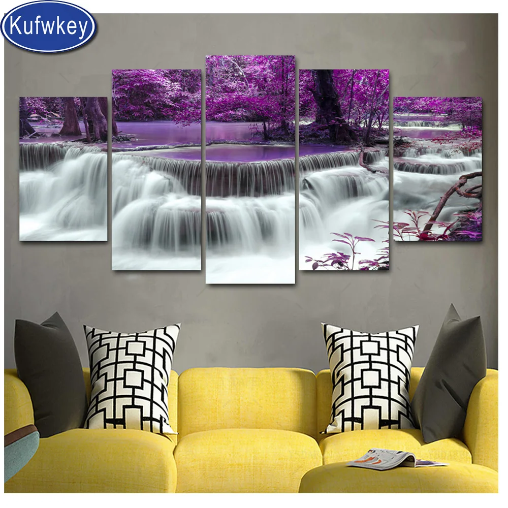 5 шт. алмазные картины пейзаж водопада 5d diy Декор для дома ручной работы Алмазная