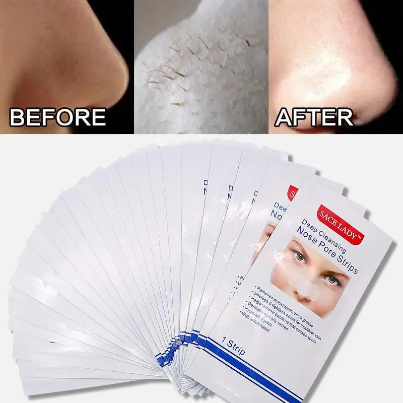 

10 Pcs Blackhead Remover Deep Nose Pore Cleasing Strip Nose Sticker Pig Nose Mask Nasal Pore Strip Deep Clean