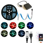 Светодиодные RGB-ленты с USB-контроллером, водонепроницаемая неоновая LED полоска для подсветки телевизора, совместимая с USBбатареей, 5 В, с Bluetooth