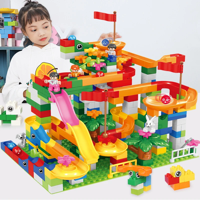 Строительные блоки 88-264 шт. мраморные гоночные компактные с брендовыми блоками DIY