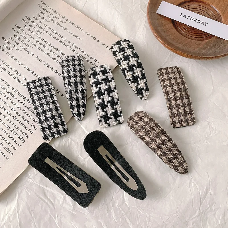

1pc Lovely Plaid BB Hair Clips for Women Hairpin Crab Headband for Girls Korean Hair Accessories Headwear Ornament Wholesale