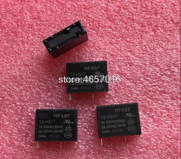 

5pcs/Lot Relay HF46F 12-HS1T 46F-12V-3A