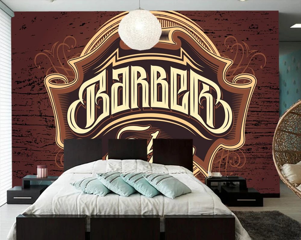 3d Роспись с жемчужным логотипом парикмахерской для гостиной дивана телевизора