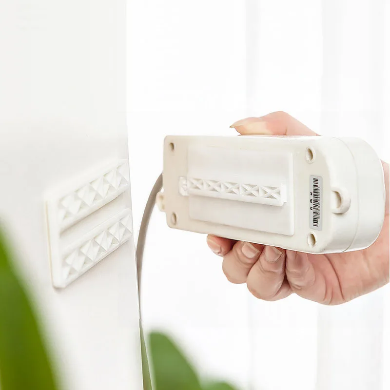 

Wall Adhesive Socket Holder Storage Hook Plug Fixing Device Automatic Paste Plug Fixing Cable Organize Home Organization