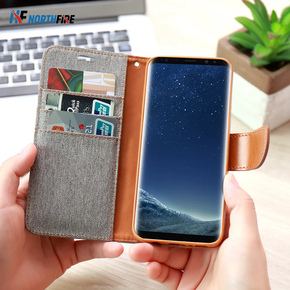 NORTHFIRE кошелек тканевый кожаный чехол для телефона samsung Galaxy S8 Plus S7 Edge S6 Note 8