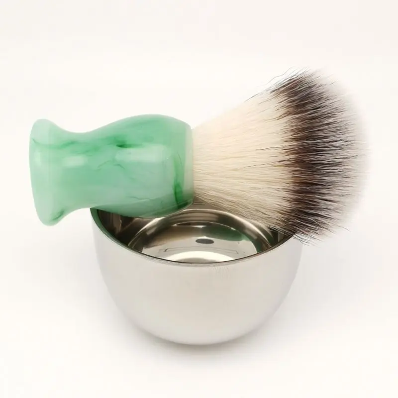 TEYO Man Synthetic Shaving Brush and Shaving Bowl Set Perfect for Double Edge Razor Straight Classic Safety Razor