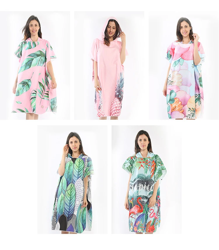 Красивое цветочное полотенце с капюшоном/модное пляжное из микрофибры для улицы