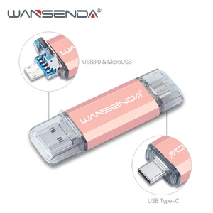 USB-флеш-накопитель Wansenda 3-в-1, USB 3,0, Type-c и Micro USB 512 ГБ, 256 ГБ, 128 ГБ, 64 ГБ, 32 ГБ, OTG