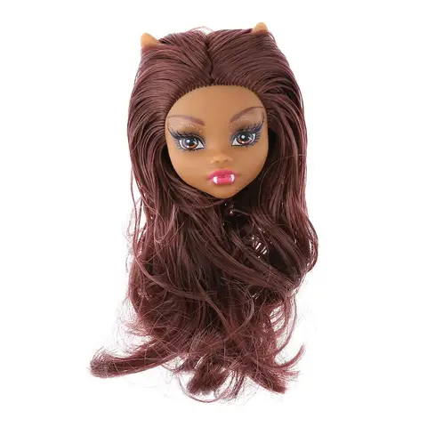 Детская игрушка монстр с длинными волосами Кукольная голова пластмасса DIY 13 см/5,1 дюйма аксессуары для кукол подарок модный красивый парик ручной работы