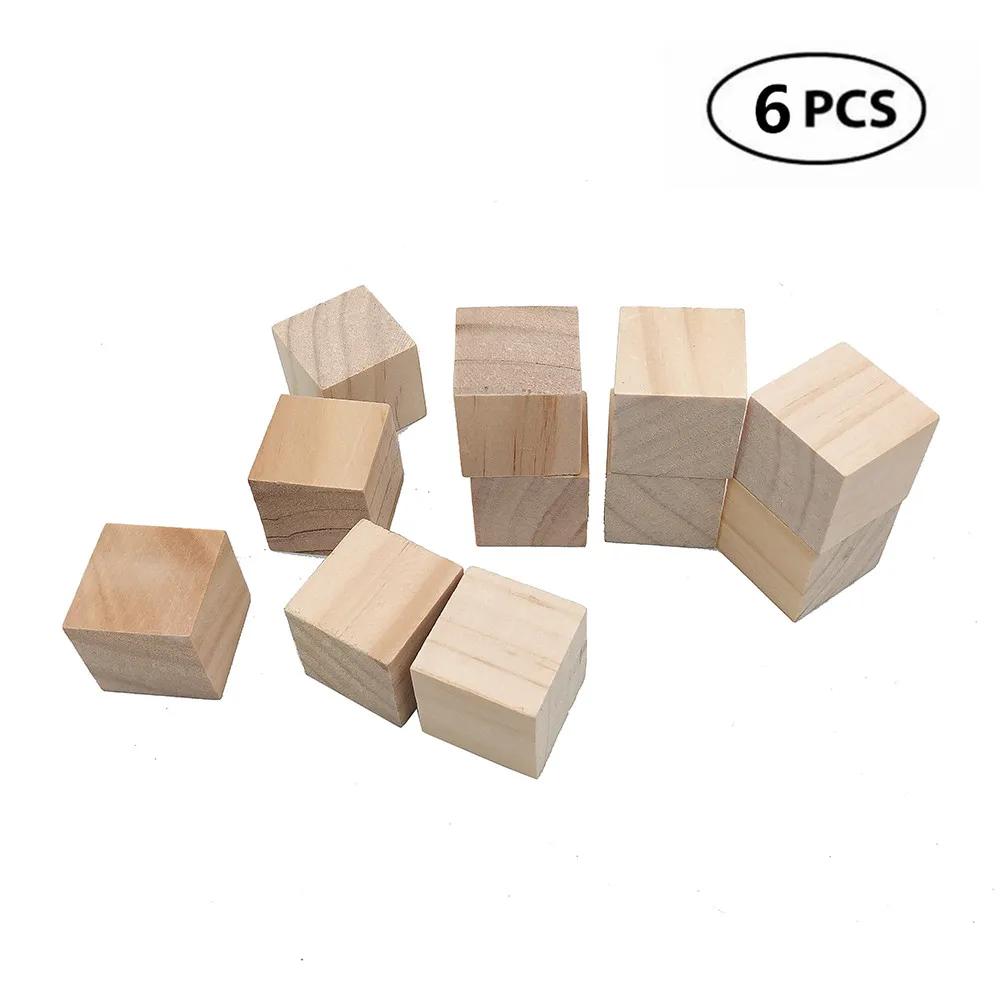 6 шт. деревянные кубики из сосны 30 мм 1 18 дюйма | Дом и сад