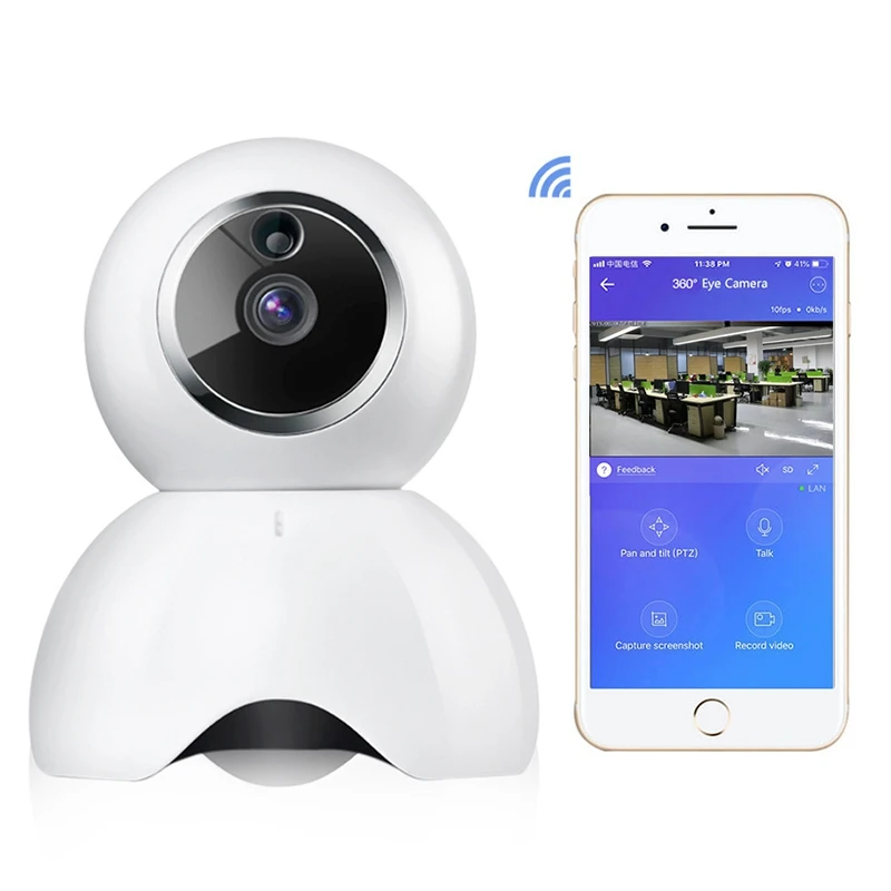 720 P360 ° панорамная беспроводная WiFi камера для домашних животных пожилых людей