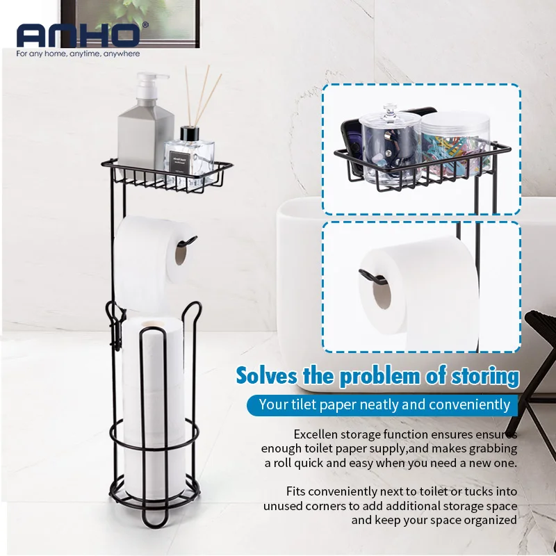 multi functional toilet paper roll tissue holder stand bathroom accessories shelves organizer storage bronze black white silver free global shipping