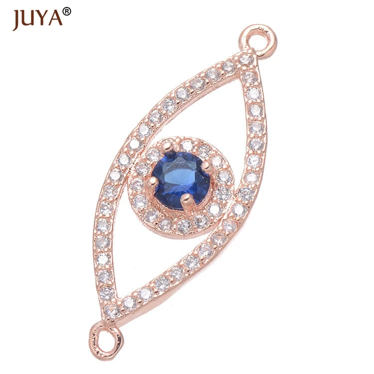 rose gold Juya модный материал для изготовления украшений 10 типов греческого глаза/Турецкий глаз/чармы «от дурного глаза» разъемы для ювелирных изделий DIY ремесло - Цвет: rose gold