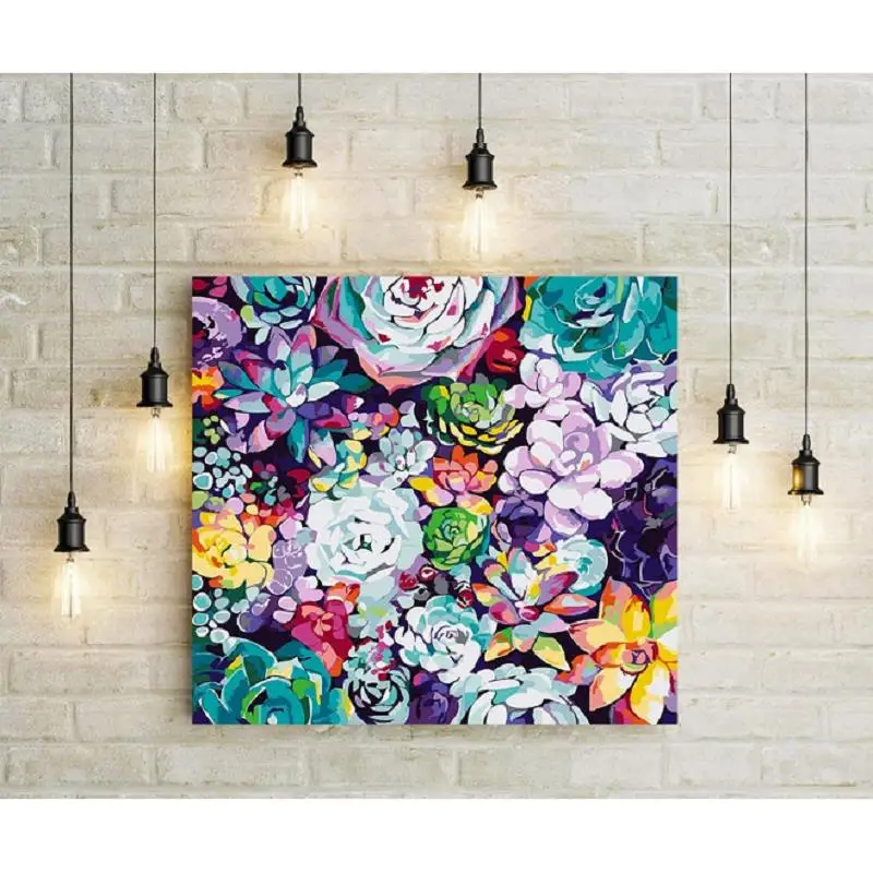 

JustPaint картина по номерам DIY Flower Painting By Numbers For Adults Home Decor Wall Art Supplies Drawing On Canvas