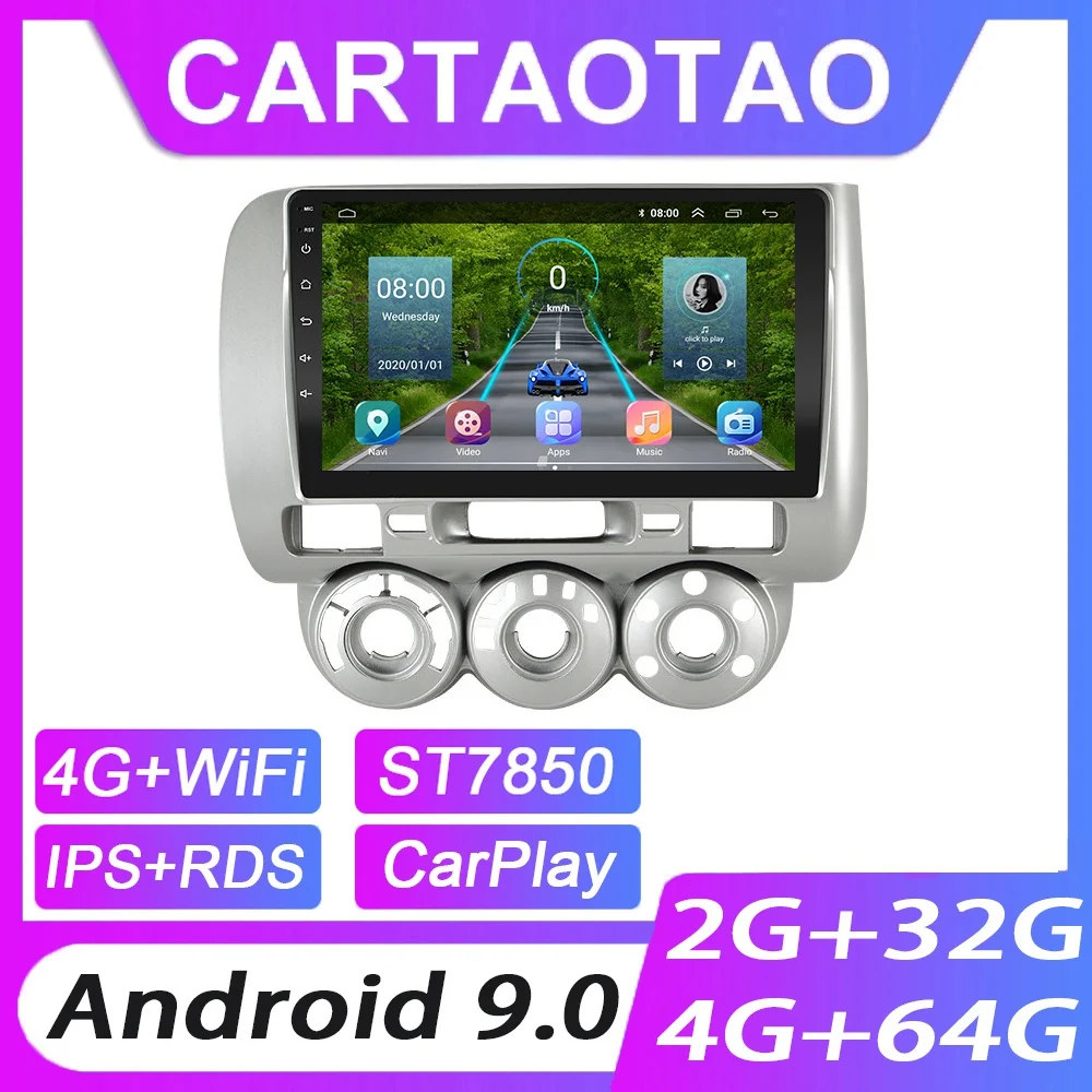 Автомобильный DVD-плеер проигрыватель на Android 9 0 4 Гб ОЗУ 64 ПЗУ с GPS Навигатором Wi-Fi IPS