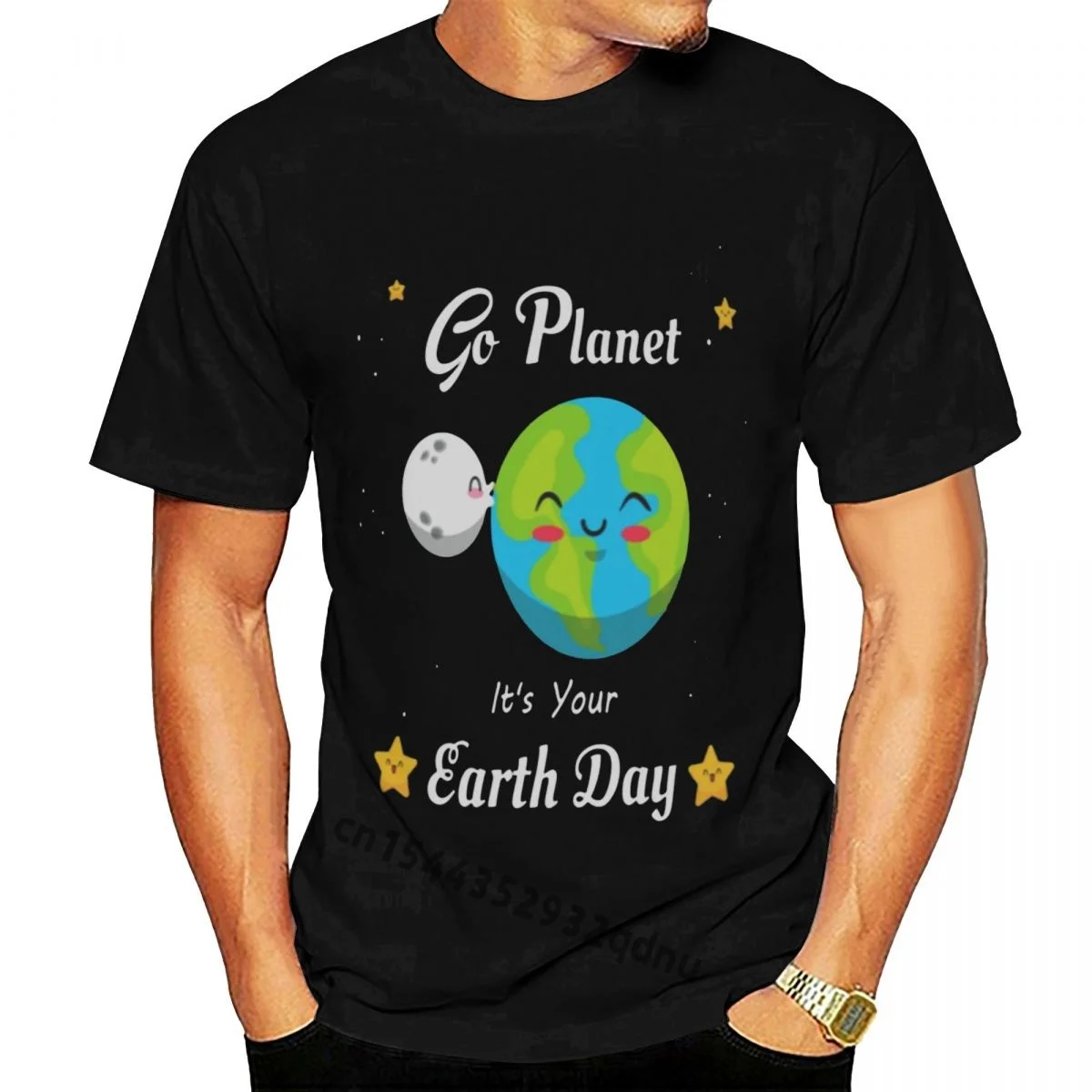 

Go Planet- It's Your Earth Day Men T-Shirt Black T Shirt Men 2018 Fashion Short Sleeve Fashion Summer Printing Casual