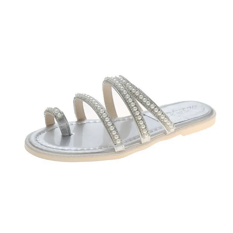 

Slippers Women Summer Female Shoes Rubber Flip Flops Luxury Slides Low 2021 Hawaiian Beach Flat Designer Fabric Rome Hoof Heels