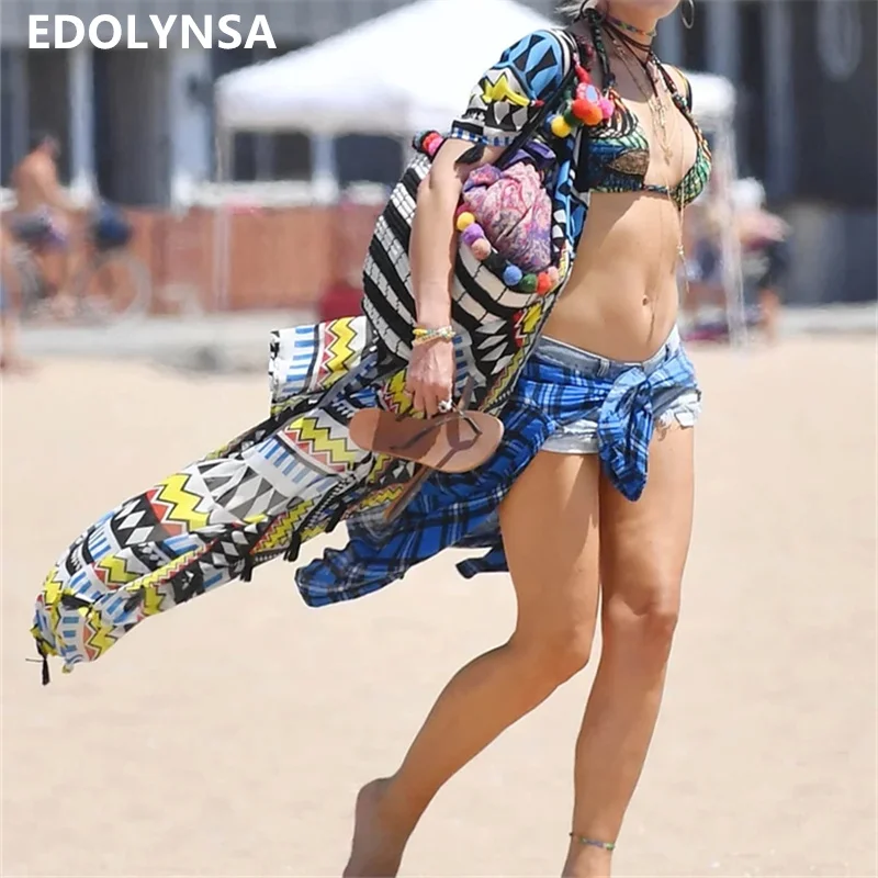 Длинное бикини накидка 2020 парео Пляжная летний купальник женская пляжная одежда