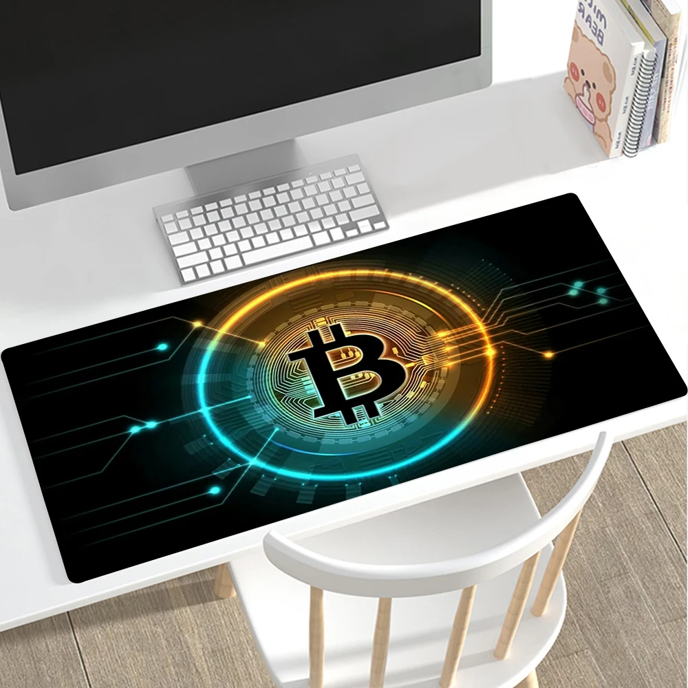 Подгоняемый под заказ коврик для мыши Биткоин компьютерная мышь большой