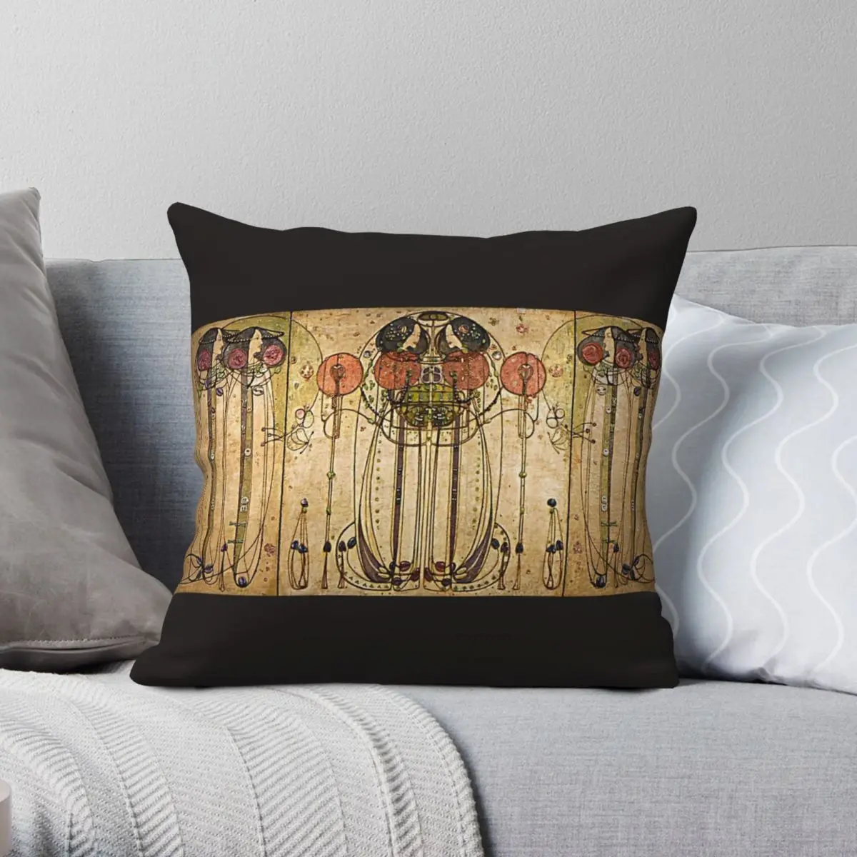 

Художественный Новый чехол Charles Mackintosh для подушки, полиэстеровый льняной бархатный чехол с принтом на молнии, декоративный чехол для подушк...