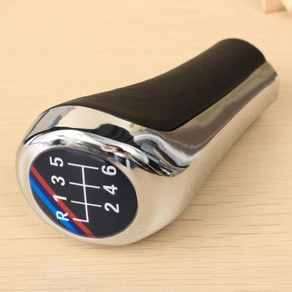 Автомобиль 5 Скорость 6 из искусственной кожи хромированный ручной Шестерни