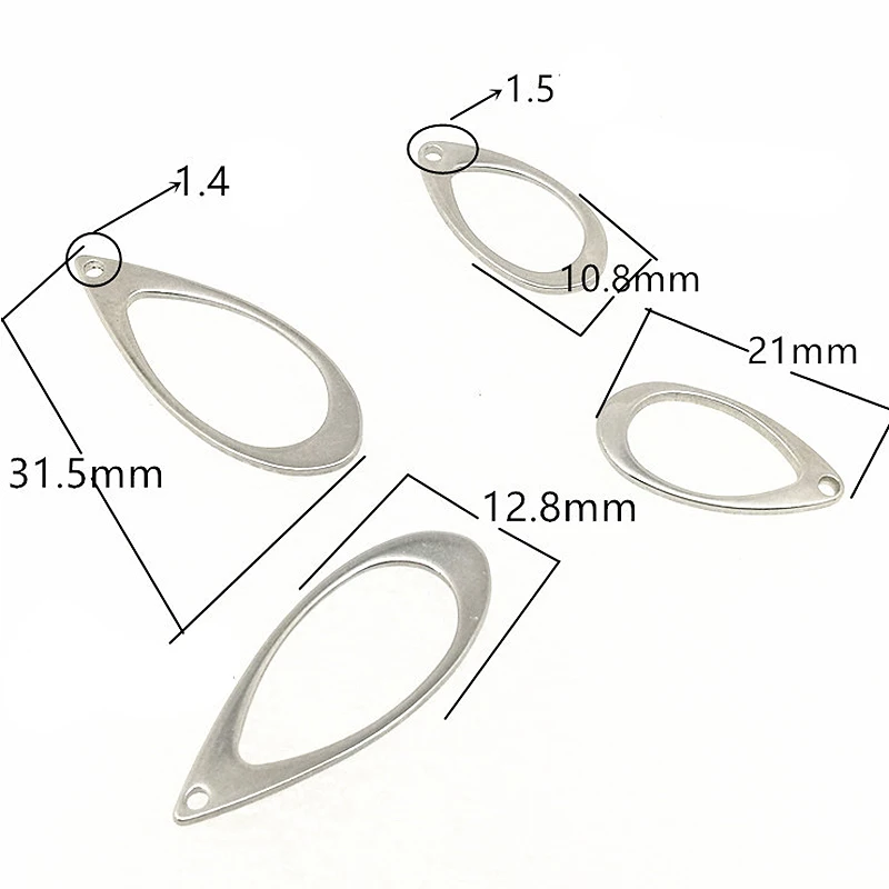 10 шт./лот серьги-капли из нержавеющей стали соединители для изготовления