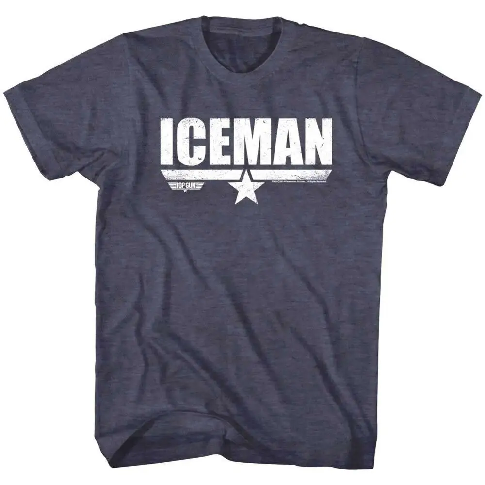 Мужская футболка с рисунком пистолета Iceman летчика Callsign голубая изображением