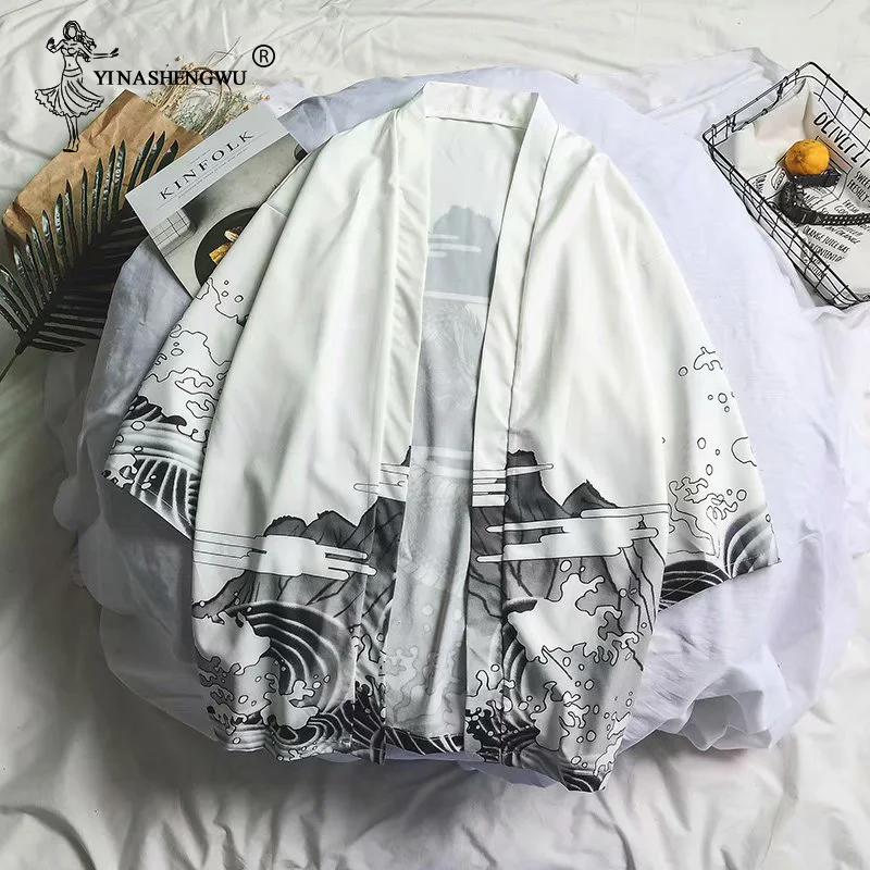 Женский костюм для косплея Yukata свободное шифоновое кимоно в стиле Харадзюку с