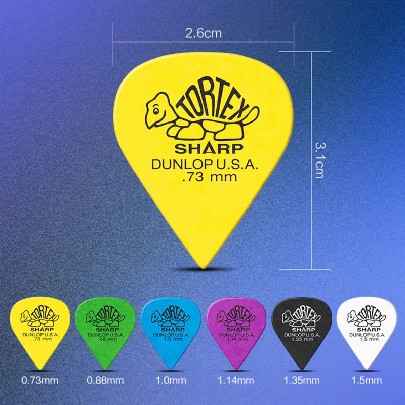 dunlop guitar picks tortex sharp plectrum mediator bass acoustic electric accessories classic guitar picks 0 73 1 35mm free global shipping